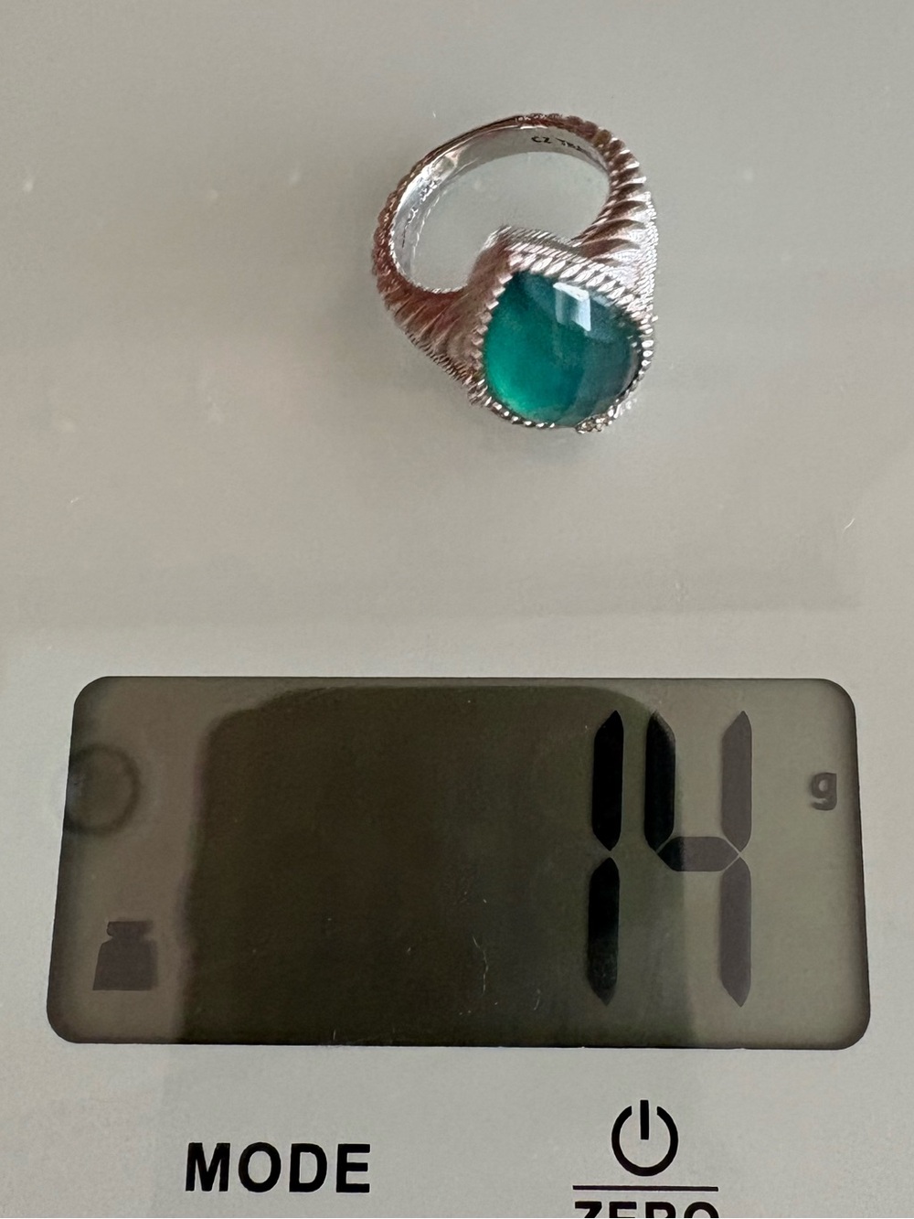 Judith Ripka Sterling Silver Green Goddess Teardrop Chalcedony Filigree Ring - 9 - Picture 8 of 8